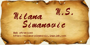 Milana Simanović vizit kartica